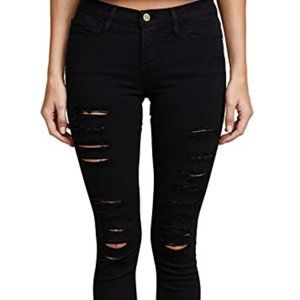 Frame Le Color Ripped Jeans in Film Noir
